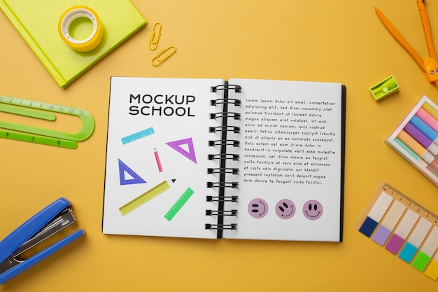 Mockup-Design für Collagen und Schulartikel