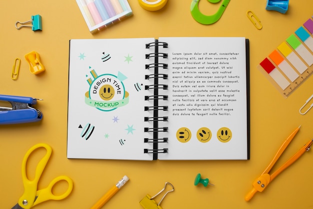 Mockup-Design für Collagen und Schulartikel