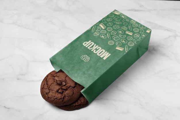 Mockup-design für dessertverpackungen