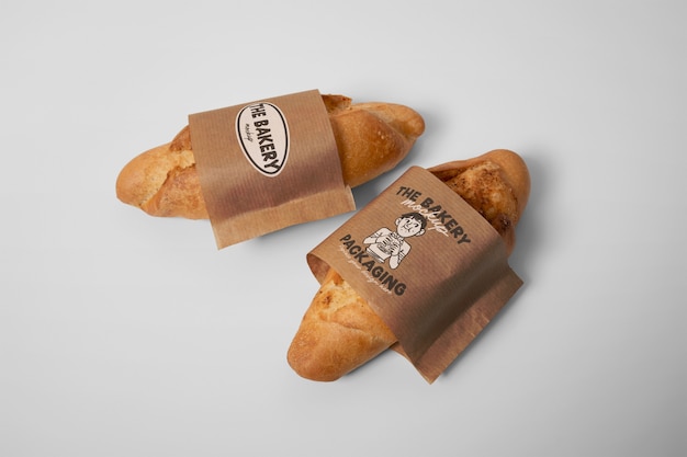 PSD mockup-design für die bäckerei-branding