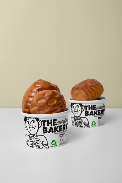 PSD mockup-design für die bäckerei-branding