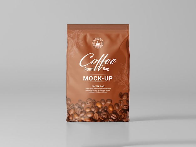 Mockup-Design für die Verpackung von PSD-Kaffeetaschen