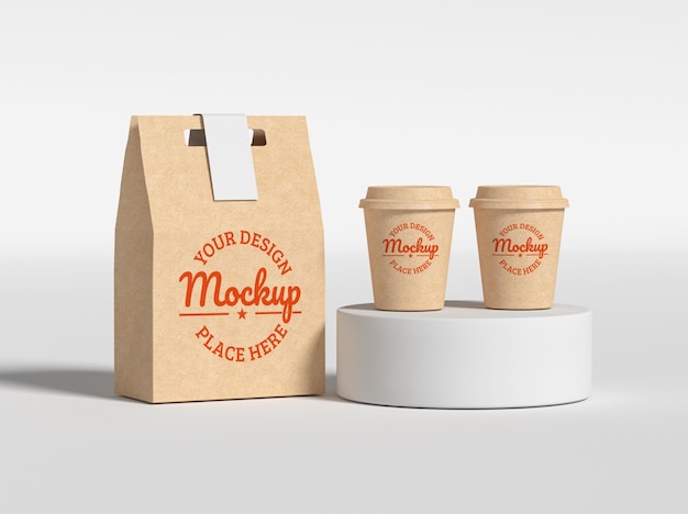 Mockup-design für fast-food-verpackungen