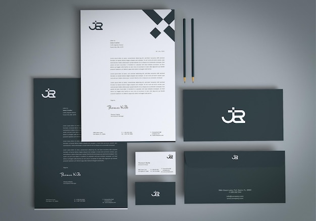 Mockup-Design für Firmenbriefpapier
