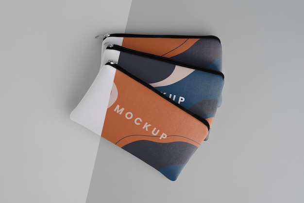 Mockup-Design für flache Canvas-Beutel