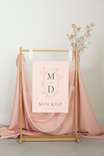 PSD mockup-design für hochzeitsschilder