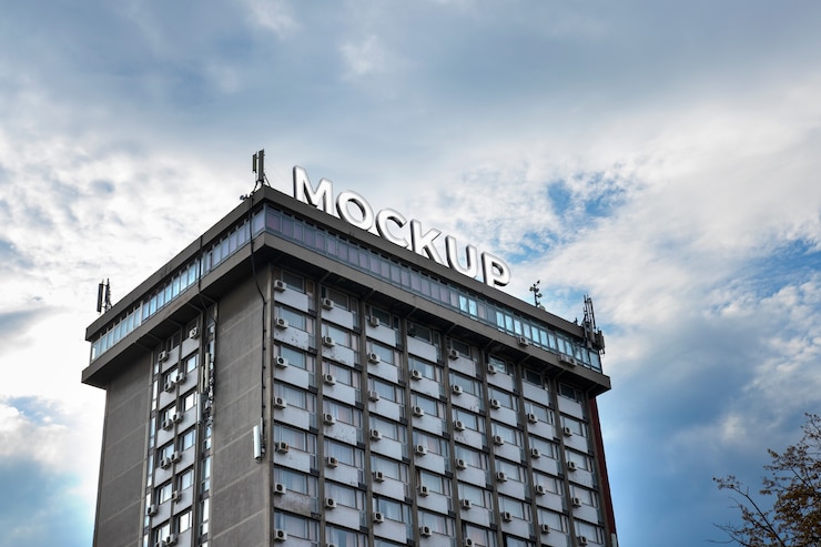 PSD mockup-design für hotelschilder