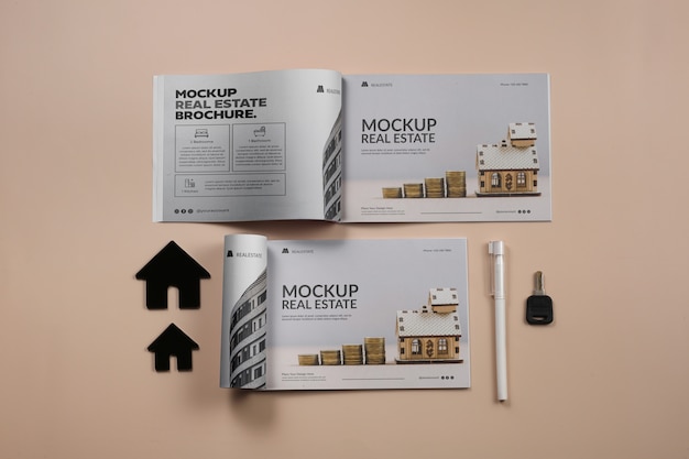 PSD mockup-design für immobilien-flyer