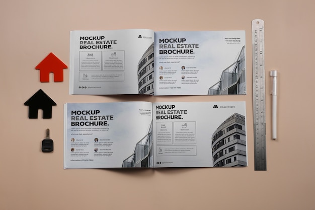 Mockup-design für immobilien-flyer