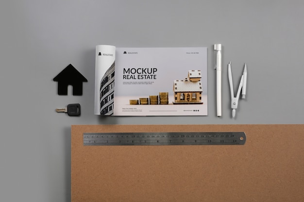 Mockup-design für immobilien-flyer