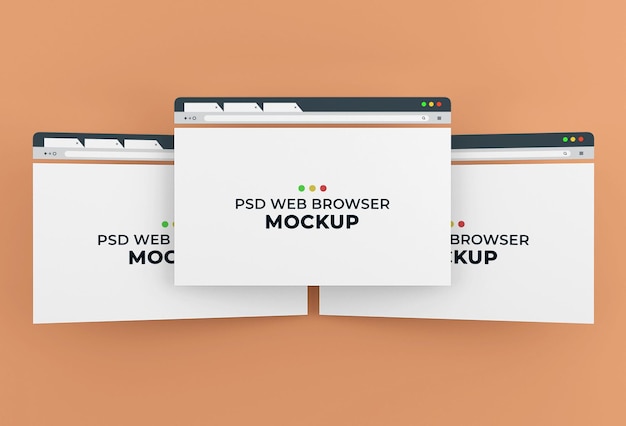 PSD mockup-design für internetbrowser-seiten