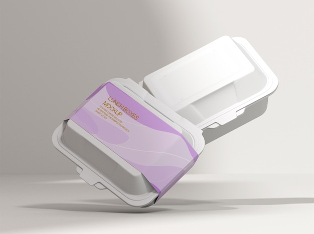 PSD mockup-design für lebensmittel-plastikboxen