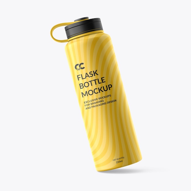 Mockup-Design für Metallflaschenflaschen