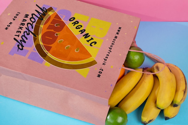 Mockup-design für obstverpackungen