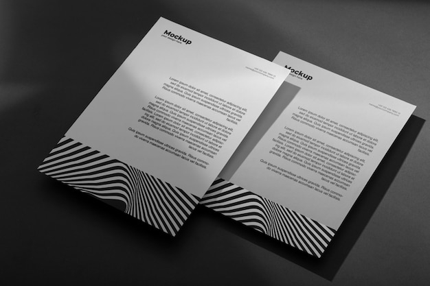 PSD mockup-design für optischen briefpapierdruck