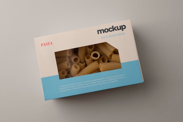 Mockup-design für pastaverpackungen