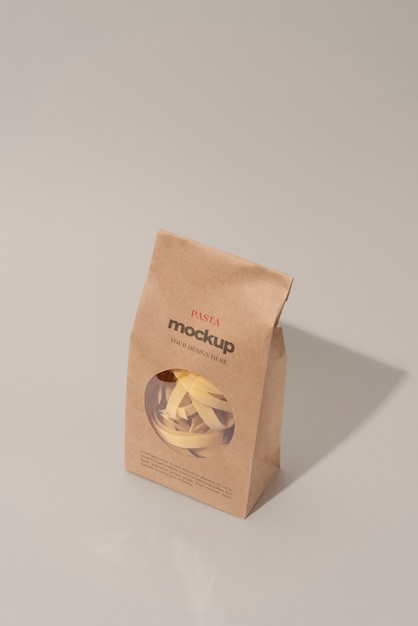 Mockup-Design für Pastaverpackungen