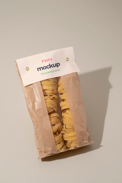 PSD mockup-design für pastaverpackungen