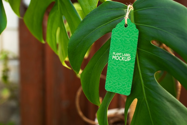 Mockup-design für pflanzenetiketten