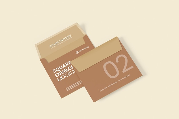 Mockup-Design für quadratische Umschläge