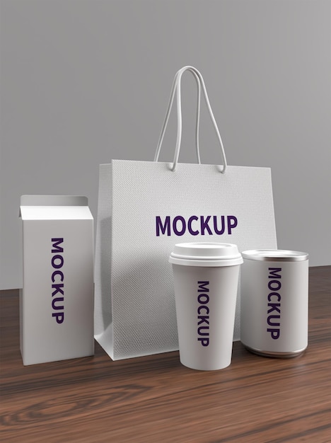 Mockup-design für tee- und milchverpackungen