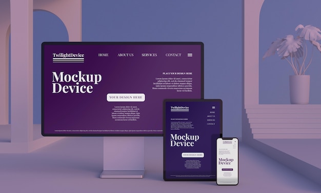 PSD mockup-design für twilight-geräte