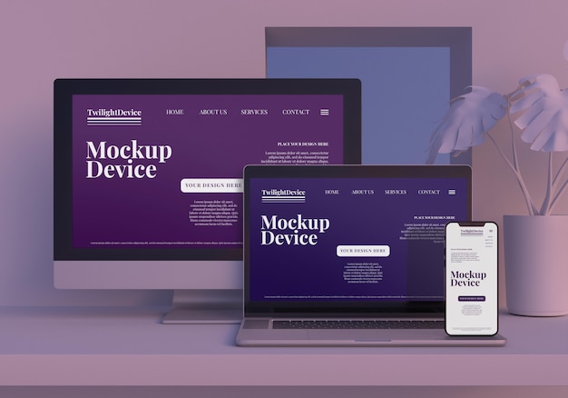 PSD mockup-design für twilight-geräte