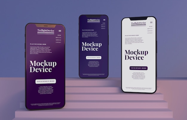 PSD mockup-design für twilight-geräte