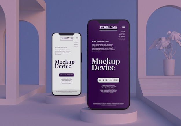 PSD mockup-design für twilight-geräte