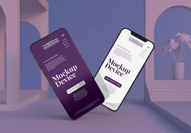 PSD mockup-design für twilight-geräte