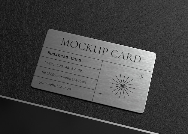 Mockup-design für visitenkarten aus metall