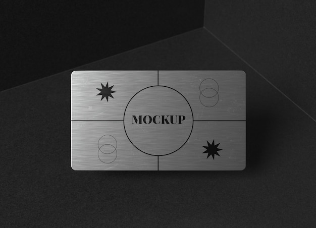 Mockup-design für visitenkarten aus metall