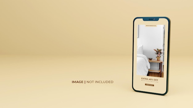 Mockup-design-mockup-smartphone-nero-schermo intero-con-modello-di-presentazione-app-mobile