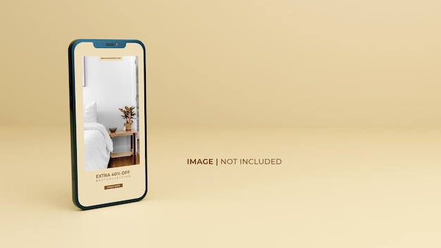 Mockup-design-mockup-smartphone-nero-schermo intero-con-modello-di-presentazione-app-mobile