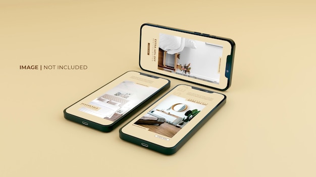 Mockup-design-mockup-smartphone-nero-schermo intero-con-modello-di-presentazione-app-mobile