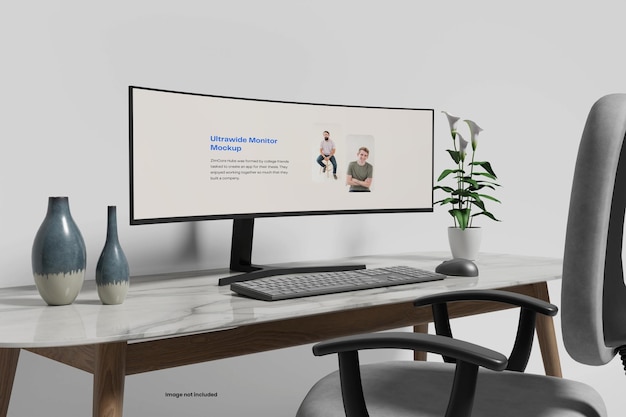 Mockup desktop per monitor ultrawide