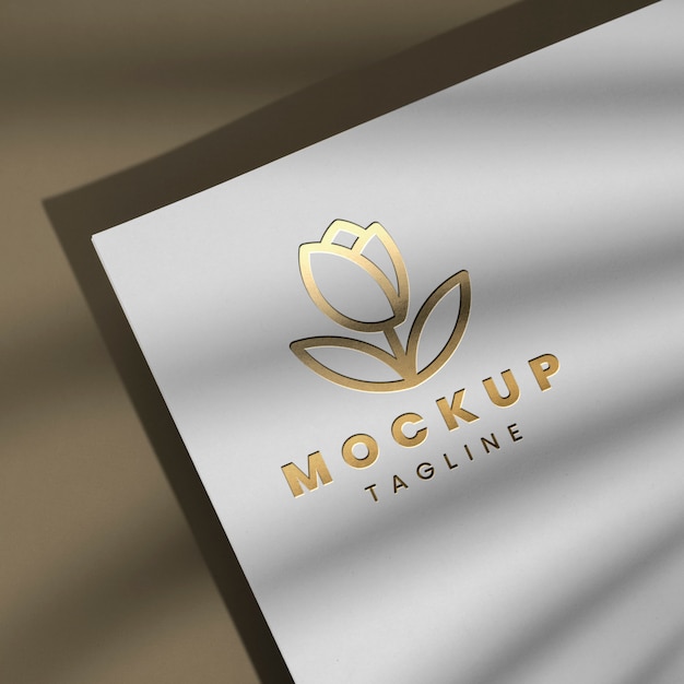 PSD mockup de detalle de logo de efecto