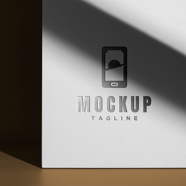 PSD mockup de detalle de logo de efecto