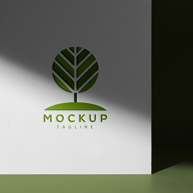 PSD mockup de detalle de logo de efecto