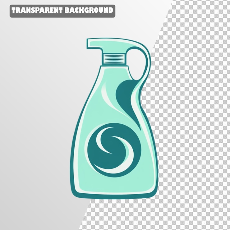 PSD mockup de detergente sobre un fondo transparente