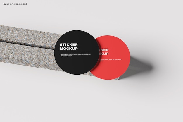 mockup di adesivi