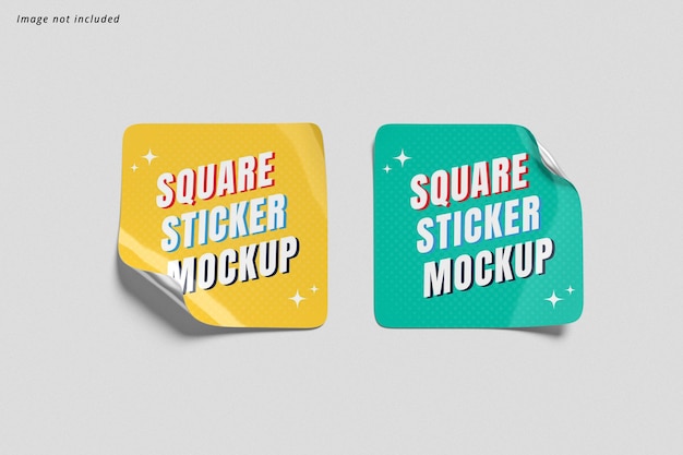 Mockup di adesivo quadrato