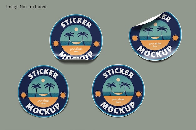 Mockup di adesivo rotondo