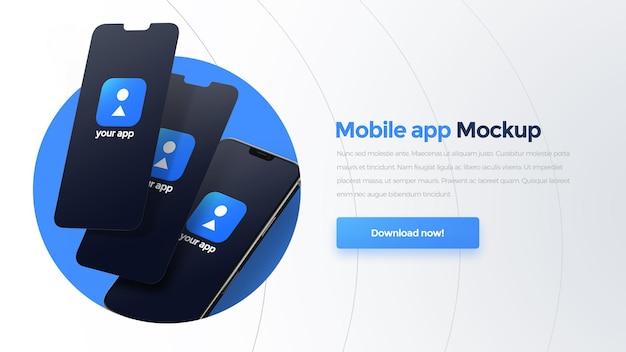 Mockup di app per dispositivi mobili