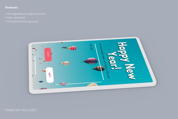 Mockup di argilla per tablet a schermo intero