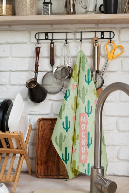 Mockup di asciugamani da cucina