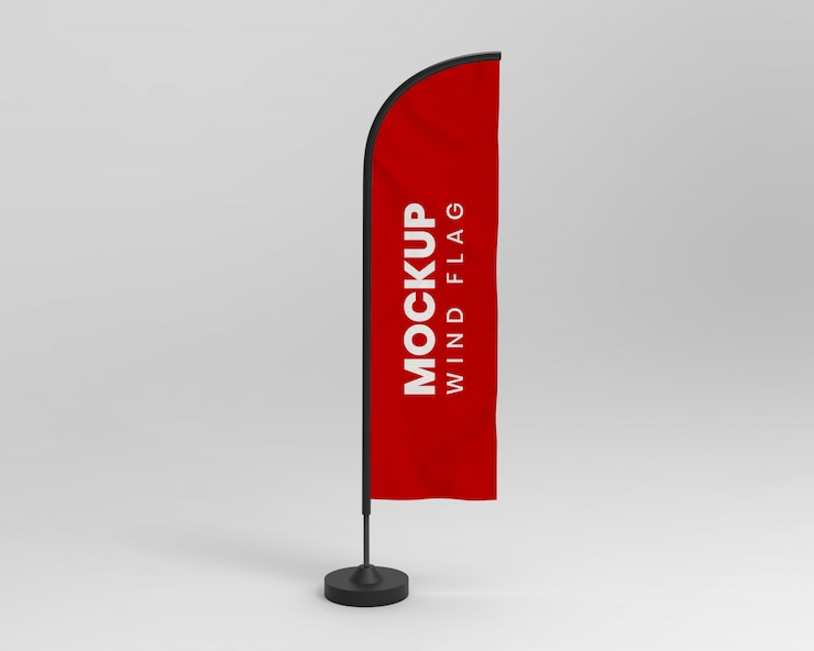 Mockup di bandiera del vento