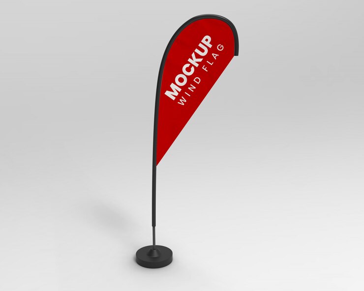 Mockup di bandiera del vento