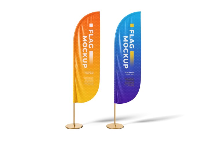 Mockup di bandiera piuma