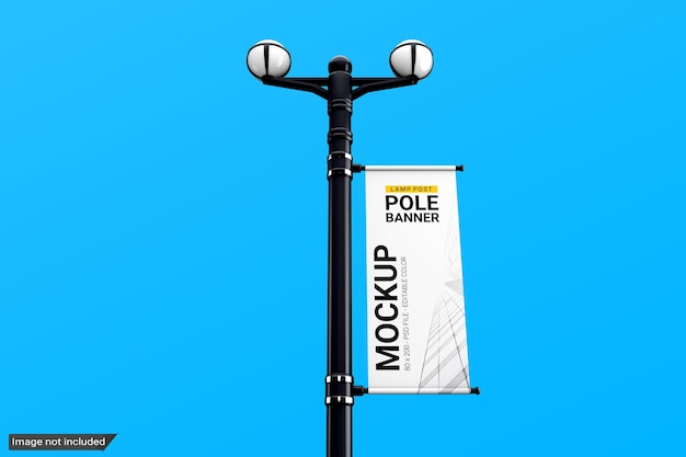 Mockup di banner con palo della lampada